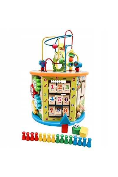 NO BRAND Set turn de sortare educativ din lemn, de dimensiuni mari, 8 în 1, c...