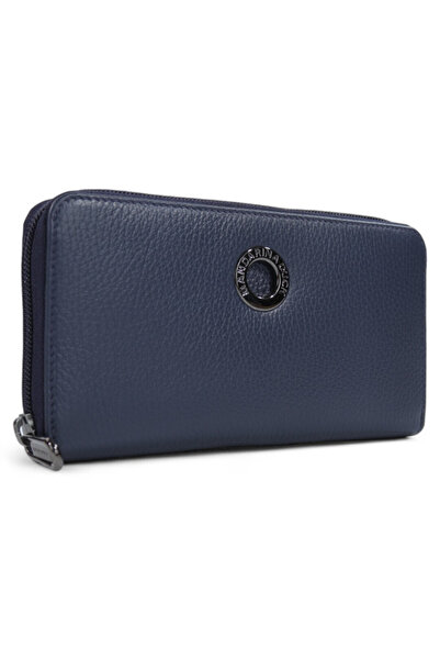 Mandarina Duck Μεγάλο Δερμάτινο Γυναικείο Πορτοφόλι Μπλε FZP61-08Q