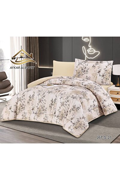 Afkar Albayet Nora 4-Piece Summer Microfiber Bedspread - Filled Comforter and...