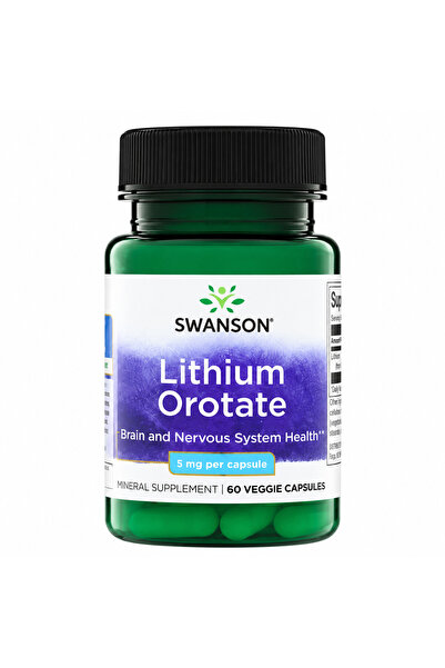 Lityum Orotat, 5 mg, 60 Bitkisel Kapsül GIDA TAKVİYESİ