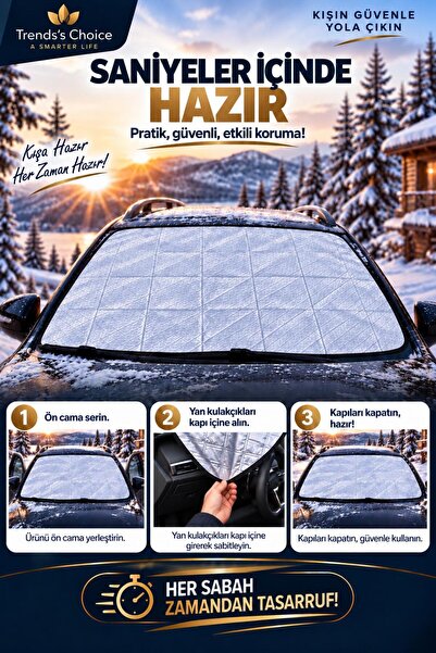 trends's choice Husă de protecție împotriva zăpezii, gheții și soarelui pentru parbriz auto, anti-îngheț, stratificată, pentru parbriz, parasolar