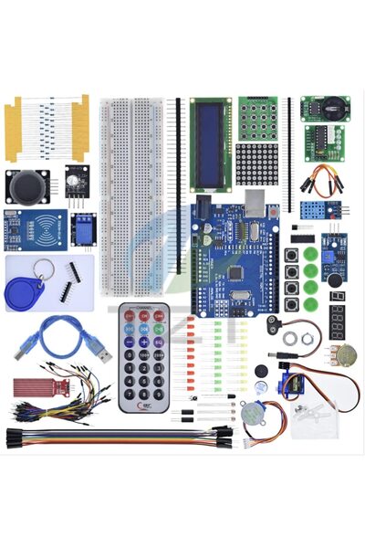 Arduino Clone Kit de pornire RFID compatibil cu Arduino Uno R3, cu motor pas ...