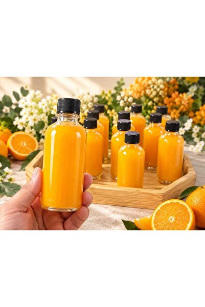 100ml şişe siyah kapaklı 6 adet çok amaclı şişe