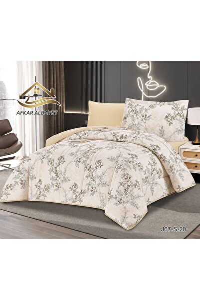 Afkar Albayet Floral Fitted Sheet Summer 4 Piece Microfiber - Filling Comfort...