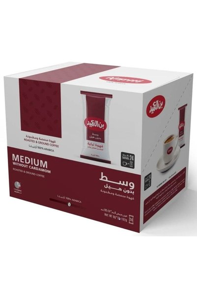 Al Ameed Coffee Al Ameed Turkish coffee Medium without cardamom Single Serving - 24 Sachets