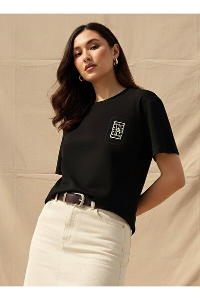 FAV Regular Fit T-shirt with Metal Applique Detail