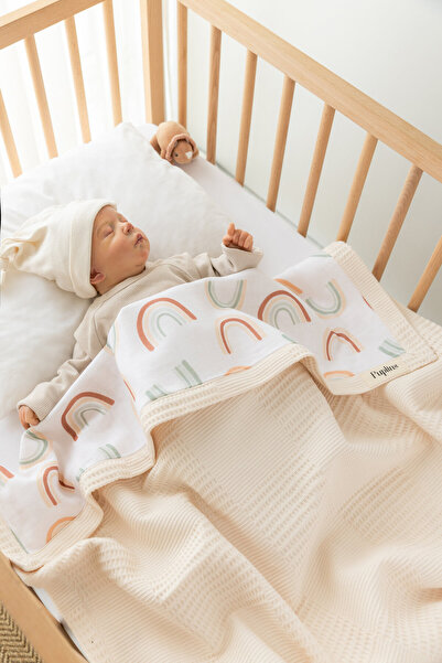 Puplins Bebek Battaniyesi %100 Pamuk Waffle 80x64 Kişiye Özel İsimli