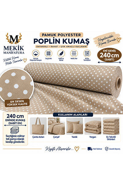 MEKİK MANİFATURA ΒΑΜΒΑΚΙ ΠΟΛΥΕΣΤΕΡ 240 ΕΚ. ΠΛΑΤΟΣ (ΠΟΠΛΙΝΑ) ΥΦΑΣΜΑ ΓΙΑ ΧΟΜΠΙ ...