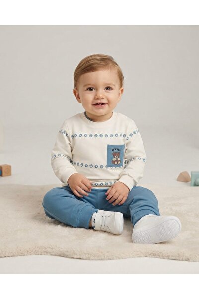 voyyo kids baby طقم مكون من قطعتين للأولاد بعمر 1-2-3-4 سنوات، مطبوع عليه دمي...