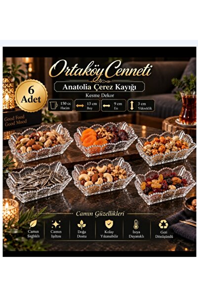 ORTAKÖYCENNETİ 6 قطع من كاسرة الحلويات أناتوليا بتصميم مزخرف لامع، سعة 150 سم...