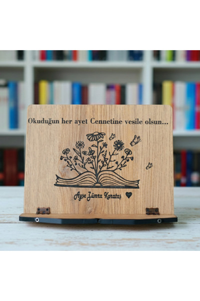 hü ma tasarım ve aksesuar İsim Yazılabilir Kişiselleştirilebilir Kitap Okuma Standı Kuran Rahlesi Tablet Standı Hafız İçin Öğrenci İçin Hediye