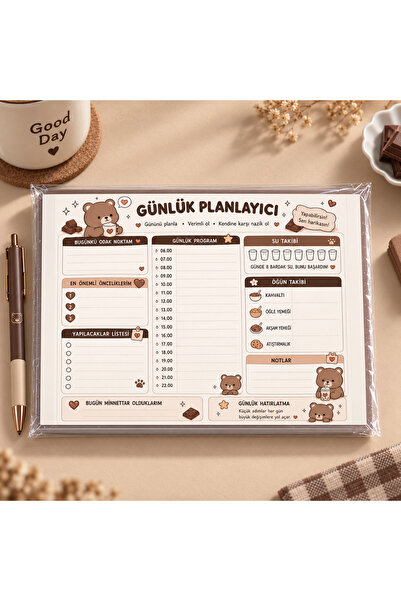 Atölye Prana A5 Günlük Planlayıcı 50 Sayfa Kopar At Jelatinli Günlük Program ...