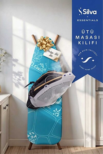 Silva Ütü Masası Bezi Turkuaz (50*140 cm)Teflon Ütü Altlığı – Parlama & Yanma...