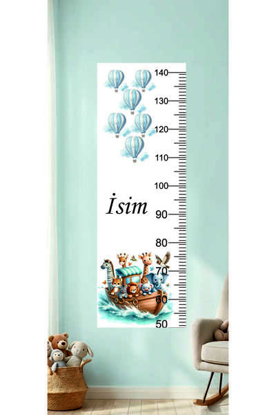 İsme Özel Boy Ölçer Duvar Sticker