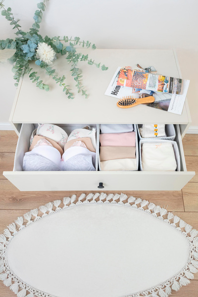 EMİLA HOME Set de 4 organizatoare pentru sertare și set de cutii de depozitare