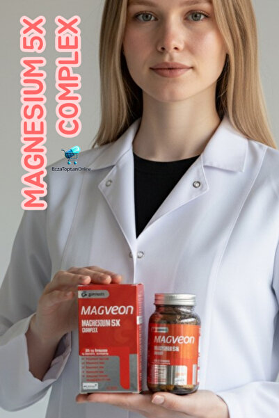 GENVEON Magveon Magnesium 5X Complex 60 Tablet Magnezyum, Vitamin B6 ve Vitam...