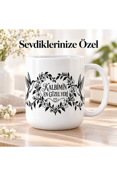 HiperAD Reklam The Most Beautiful Place in My Heart Written Mug 300 ml Porcel...