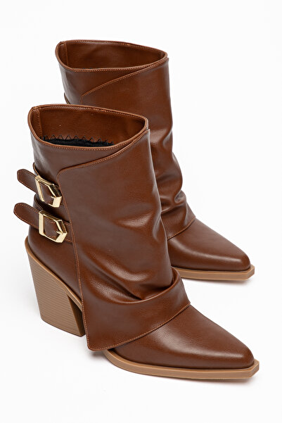 MS SUGAR SHOES Γυναικείες μπότες καουμπόι + διπλή πόρπη + μυτερή μύτη + μπότε...