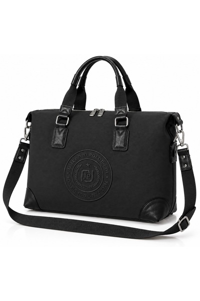 Just Polo Women's 6011 Black Hand and Shoulder Bag with Zipper, Large Size Sp...