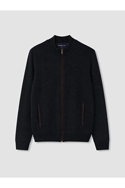 LC Waikiki Navy Blue Regular High Collar Men's Knitwear Cardigan