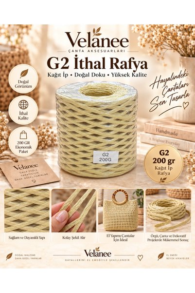 VELANE STORE G2 İthal Rafya Kağıt İp 200 Gr Açık Sarı – Çanta, Sepet ve Örgü ...