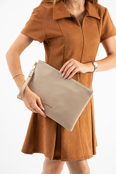DEV 3 ADAM Γυναικεία τσάντα clutch από συνθετικό δέρμα βιζόν με λουράκι αστρα...