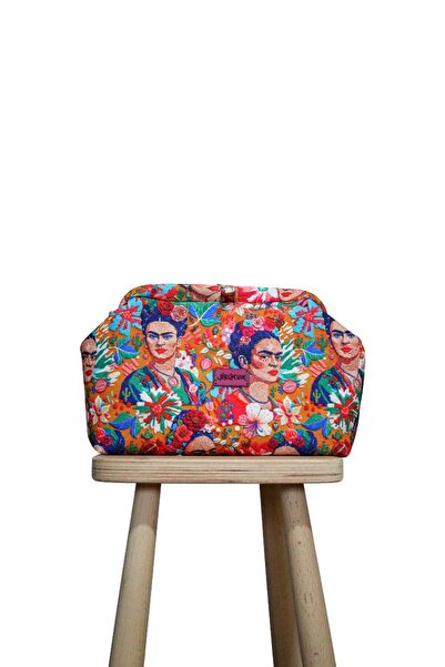 BUSRAKAZANCDESİGN Nakış Görünümlü Frida Kahlo Desenli Gizli Burslu Portföy Cl...