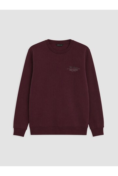 LC Waikiki Plum Crew Neck Printed Men's Sweatshirt