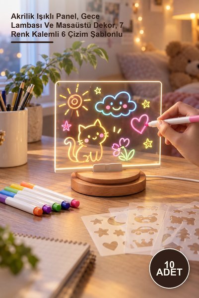Yenilig 10 قطع من لوحة الكتابة LED المصنوعة يدويًا - لوحة أكريليك مضيئة، إضاء...