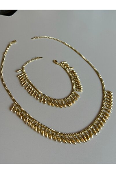 XUPING JEWELRY Gold Rengi Kolye Bileklik Set