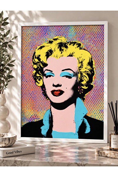 MESELA Pop Art İkonik Kadın Portresi Renkli Dijital Baskı Çerçeveli Dekoratif Duvar Tablosu