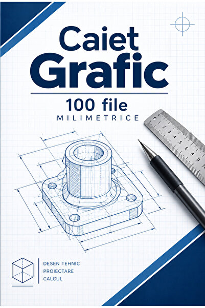 school CAIET GRAFIC 100 FILE MILIMETRICE (200 PAGINI) A4 COPERTI CARTONATE PR...