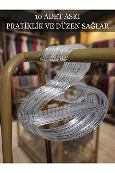 Alse Butik 10 ADET ŞEFFAF ŞAL-EŞARP ASKISI DOLAP DÜZENLEYİCİ