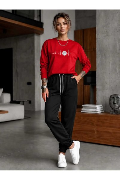 CLOTHES33 Zero Collar Sweat Suit 2-Piece Combination Winter Shardooned Rhythm...