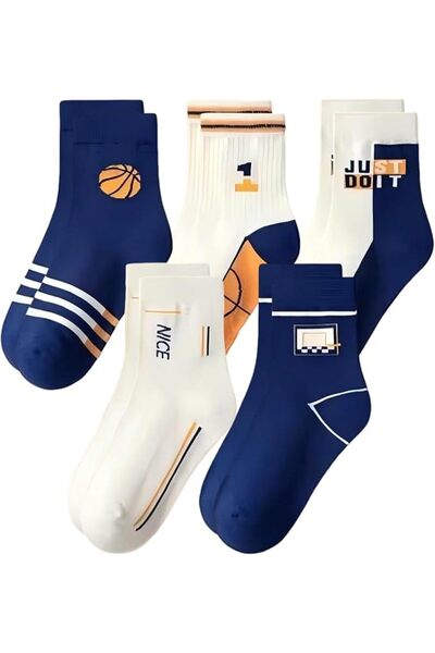 AZONEE 5 Pairs Boys Athletic Socks –Azonee Cotton Sport Socks for Kids, Junio...