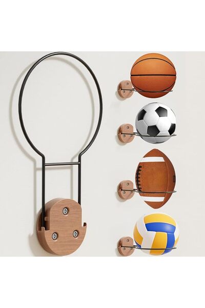 Yelajoy 2pcs Basketball Holder Wall Mount, Foldable Storage Rack, Steel Sport...