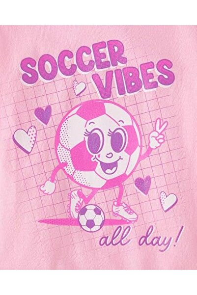The Children's Place Girls JL SOCCER SS GRAPHIC TEES
