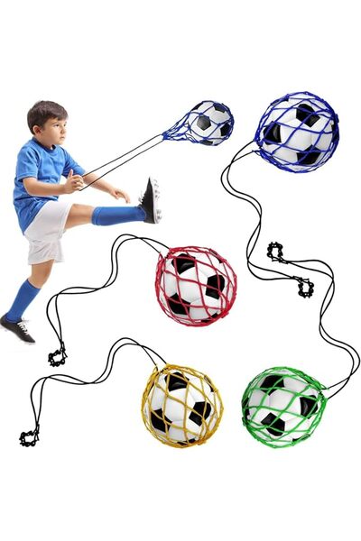 Tazweeq 4 Pcs Soccer Trainer Ball Net, Solo Handle Throw Adjustable Locked Ne...