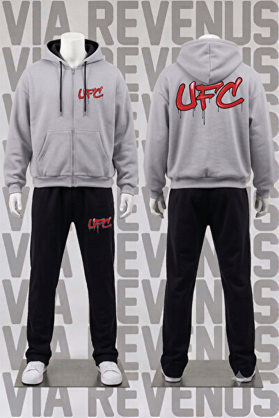 Vordevia Printed Zippered Hoodie Set