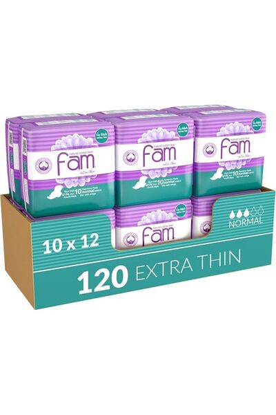 Fam Protect Fam Maxi Sanitary Pad Folded with Wings Normal 10 pads, 120 Packs