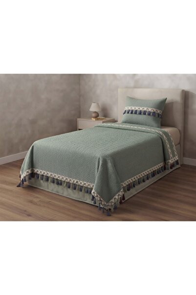 Madame Asel Home Pique Bedspread Single Size 100% Cotton with Tassel Detail