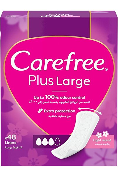 Carefree فوط صحية يومية غير معطرة، مقاس كبير، تحكم في الروائح بنسبة تصل إلى 1...