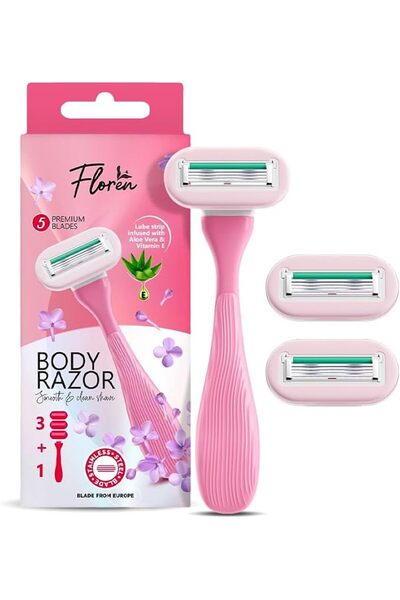 Floren Women’s Body Razor | 5 Premium European Blades | Hair Removal Razor fo...