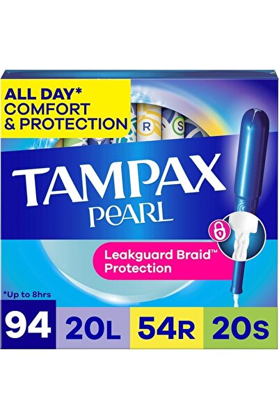 TAMPAX Pearl Tampons Multipack, Light/Regular/Super Absorbency, with Leakguar...