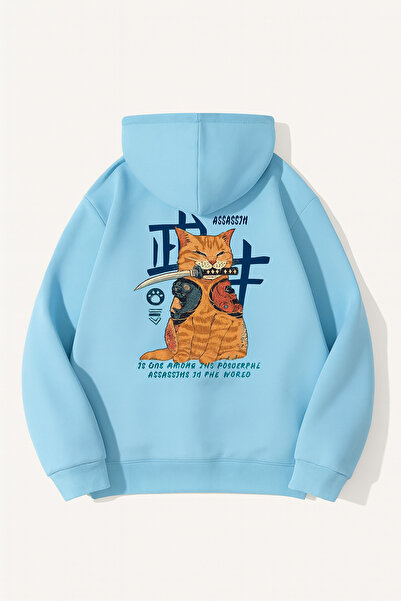 JANTIL MODA Unisex Oversize 3 Thread Raster Printed Hooded Sweatshirt with Ka...