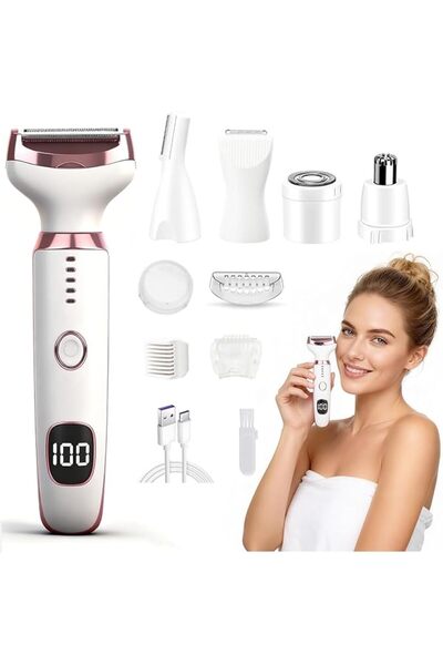 BOOMBOOMBOOM BOOM Electric Shaver for Women,5-in-1 Body Face Shaver with LED ...