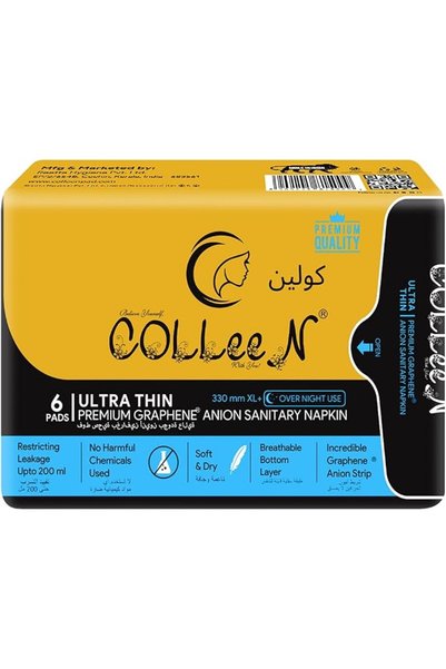 Colleen فوط صحية فاخرة بالجرافين والأنيونات XL+ 330 مم | | عبوة تحتوي على 6 ق...