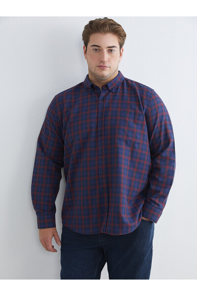 LC Waikiki Peak New Season Large Size Regular Fit Long Sleeve Plaid Men's Shirt