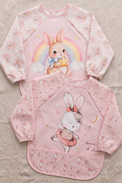 Bebechi 2'Li Kombin Set Tavşan Desen (SIVI GEÇİRMEZ) Aktivite ve Mama Önlüğü ...