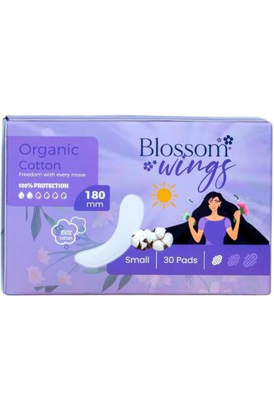 BLOSSOMARY فوط صحية نهارية 180 مم - قطن عضوي، تدفق خفيف، للاستخدام اليومي، خا...